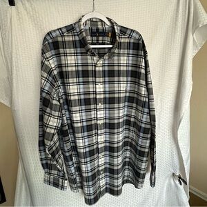 Ralph Lauren NWOT Long Sleeve Button Down Blue Black Plaid Shirt Size 2TG2XB XXL